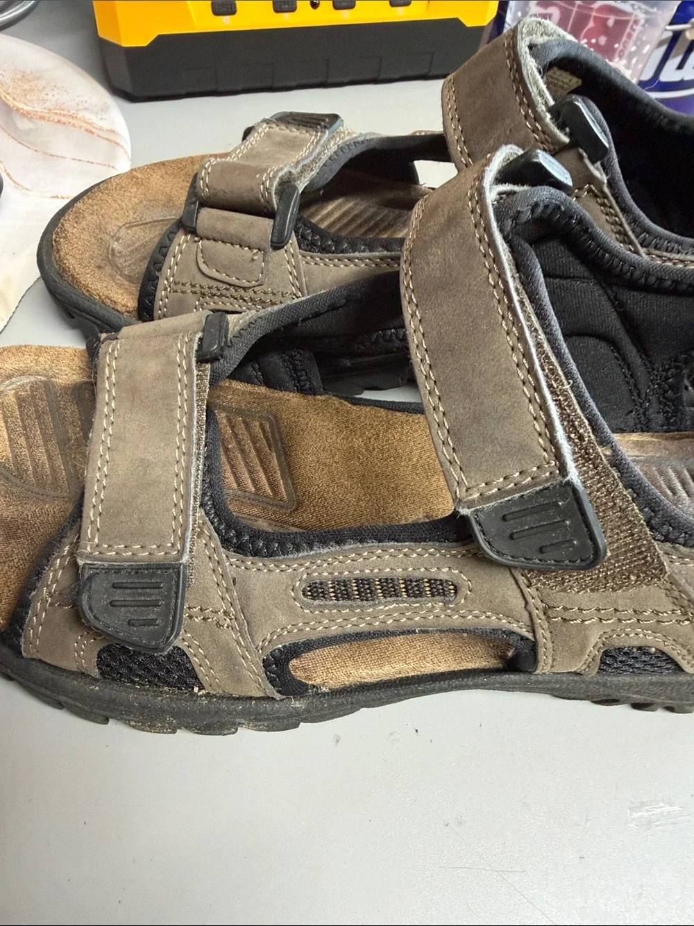 Gotcha ( sz. 8) Adjustable Taupe Outdoor Sandals